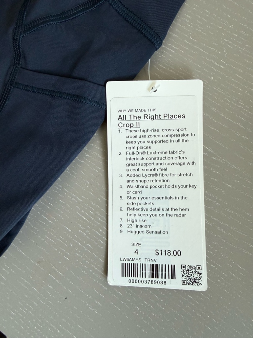 Lululemon Navy High-Rise Leggings - Picture 2 of 2